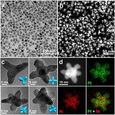 Controlled Synthesis of PtNi Hexapods for Enhanced Oxygen Reduction Reaction